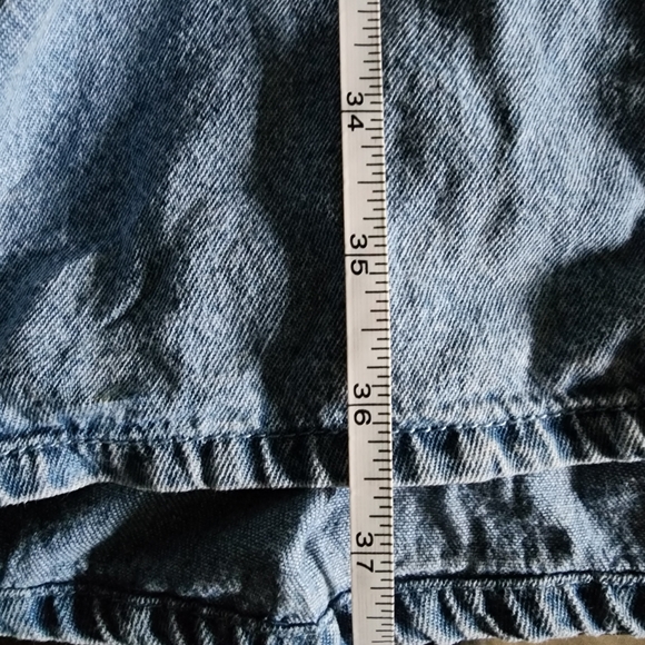 Take Note Girls Tiered Denim Button-down Dress, size 16 - Picture 5 of 9